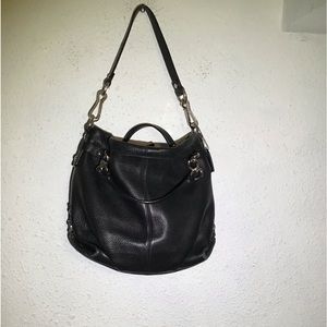 Coach black leather shoulder bag